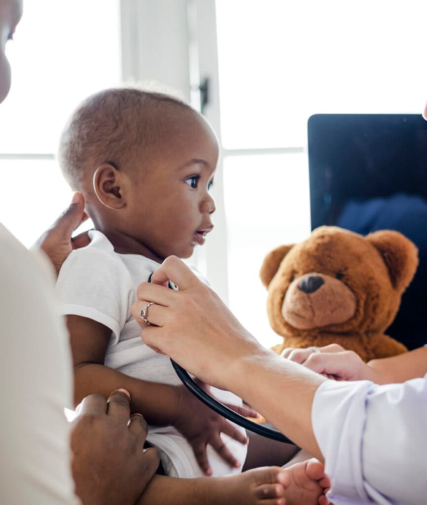 Baby visiting the doctor for a checkup